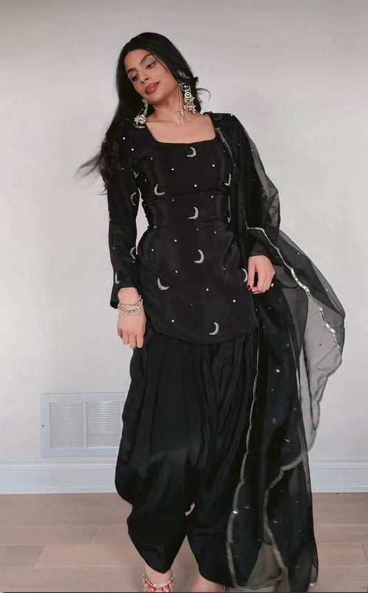 Farshi Salwar Suit with Embroidered Top & Dupatta