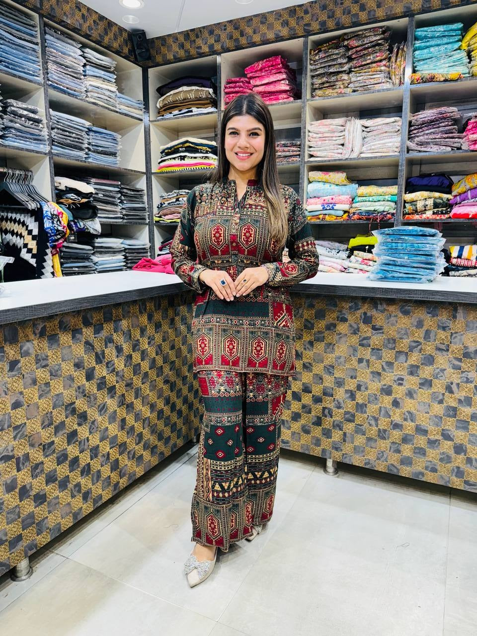 Luxury Traditional Print Co-Ord Set