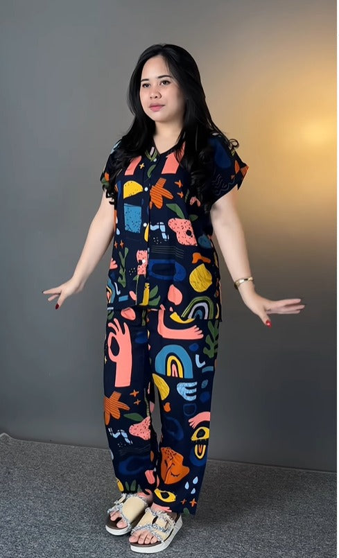 Comfortable Designer Rainbow Fit Co-Ord Set