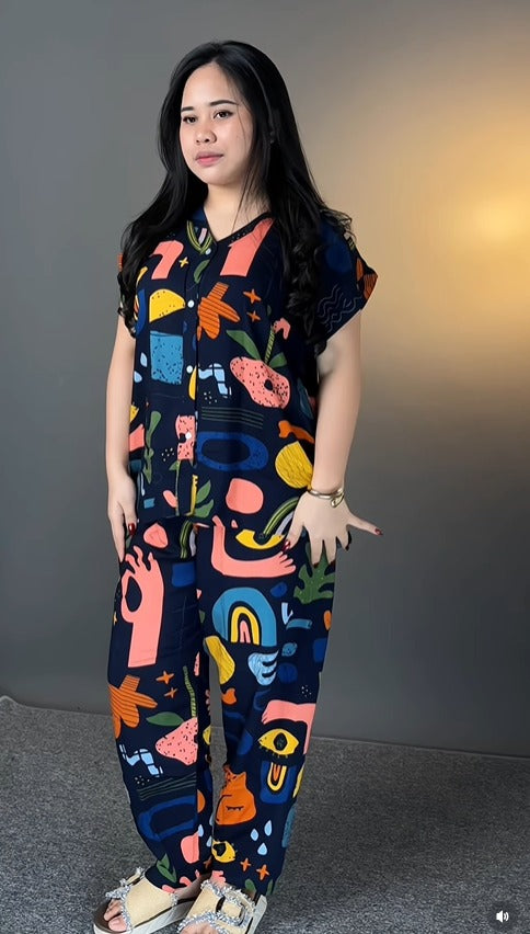 Comfortable Designer Rainbow Fit Co-Ord Set