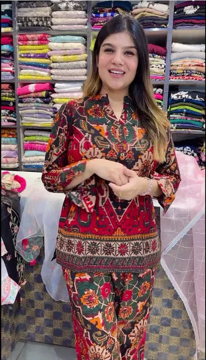 Premium Printed Kurta Style Co-Ord Set