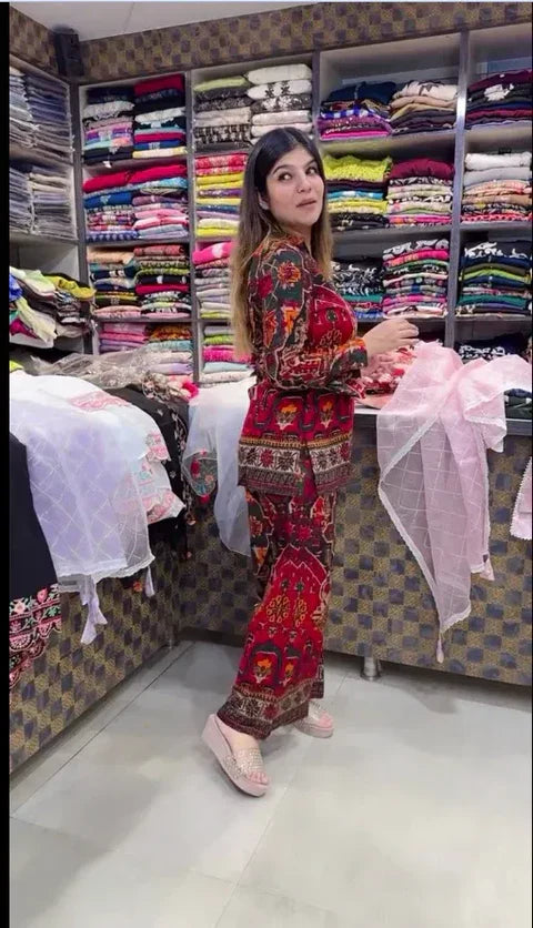 Premium Printed Kurta Style Co-Ord Set