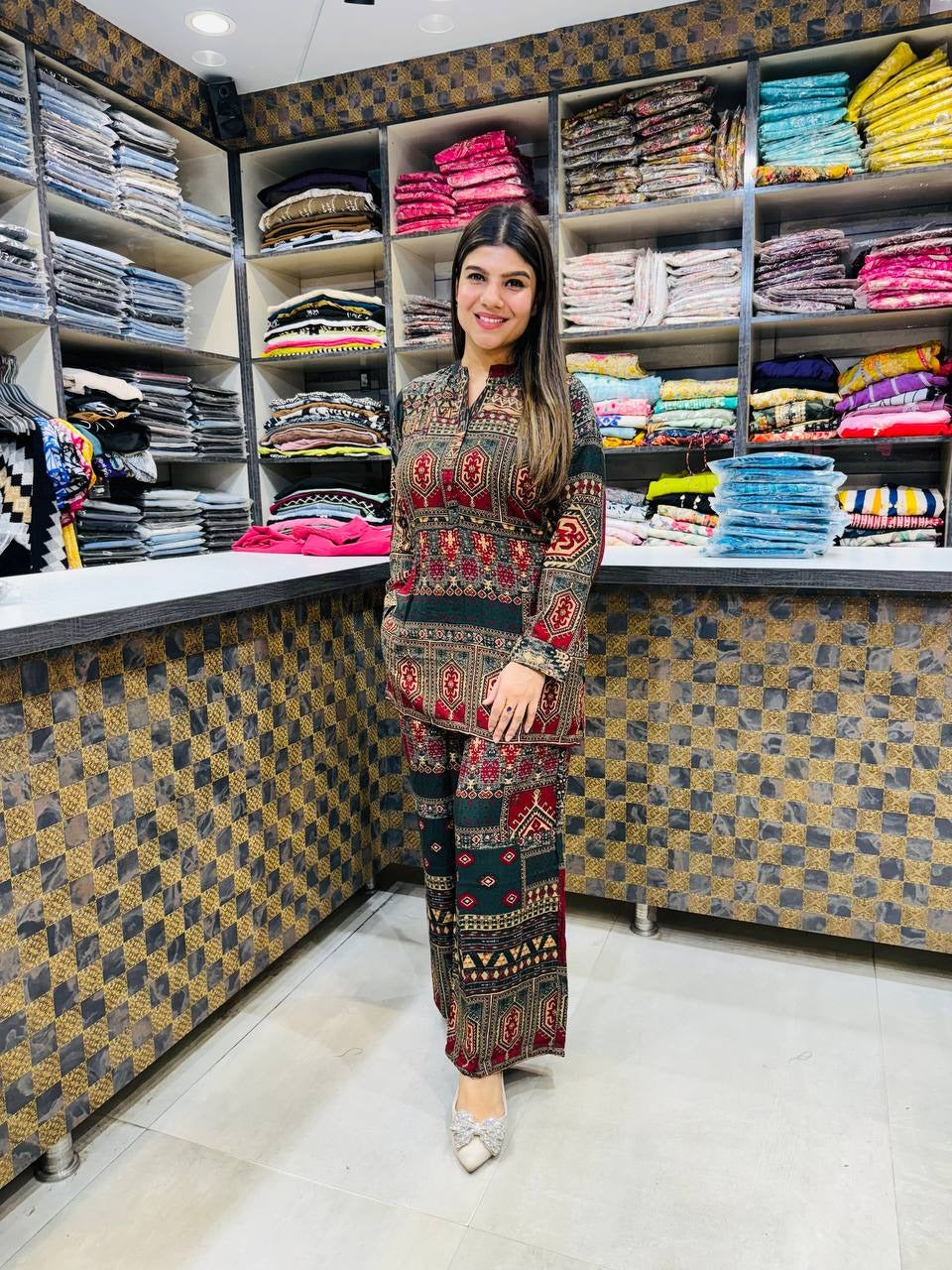 Luxury Traditional Print Co-Ord Set