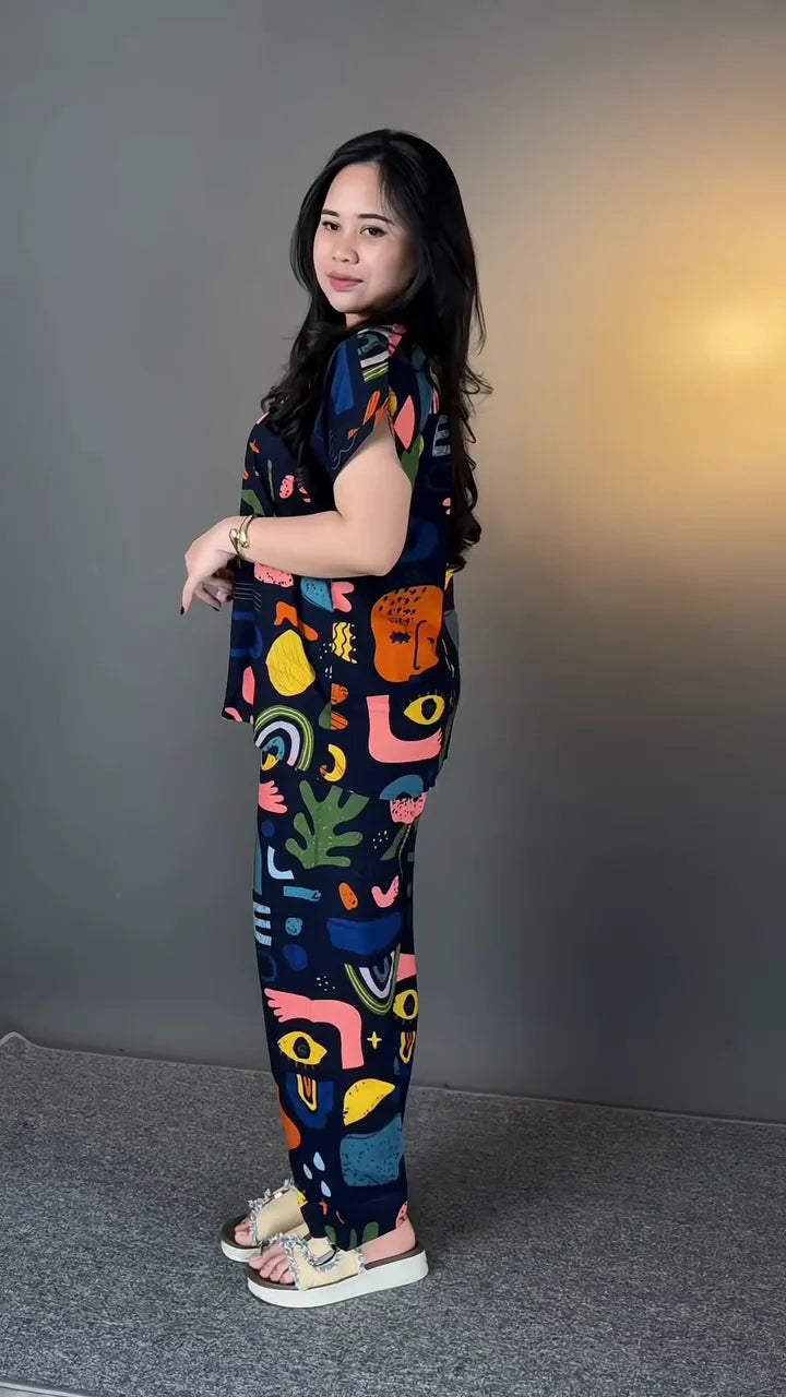 Comfortable Designer Rainbow Fit Co-Ord Set