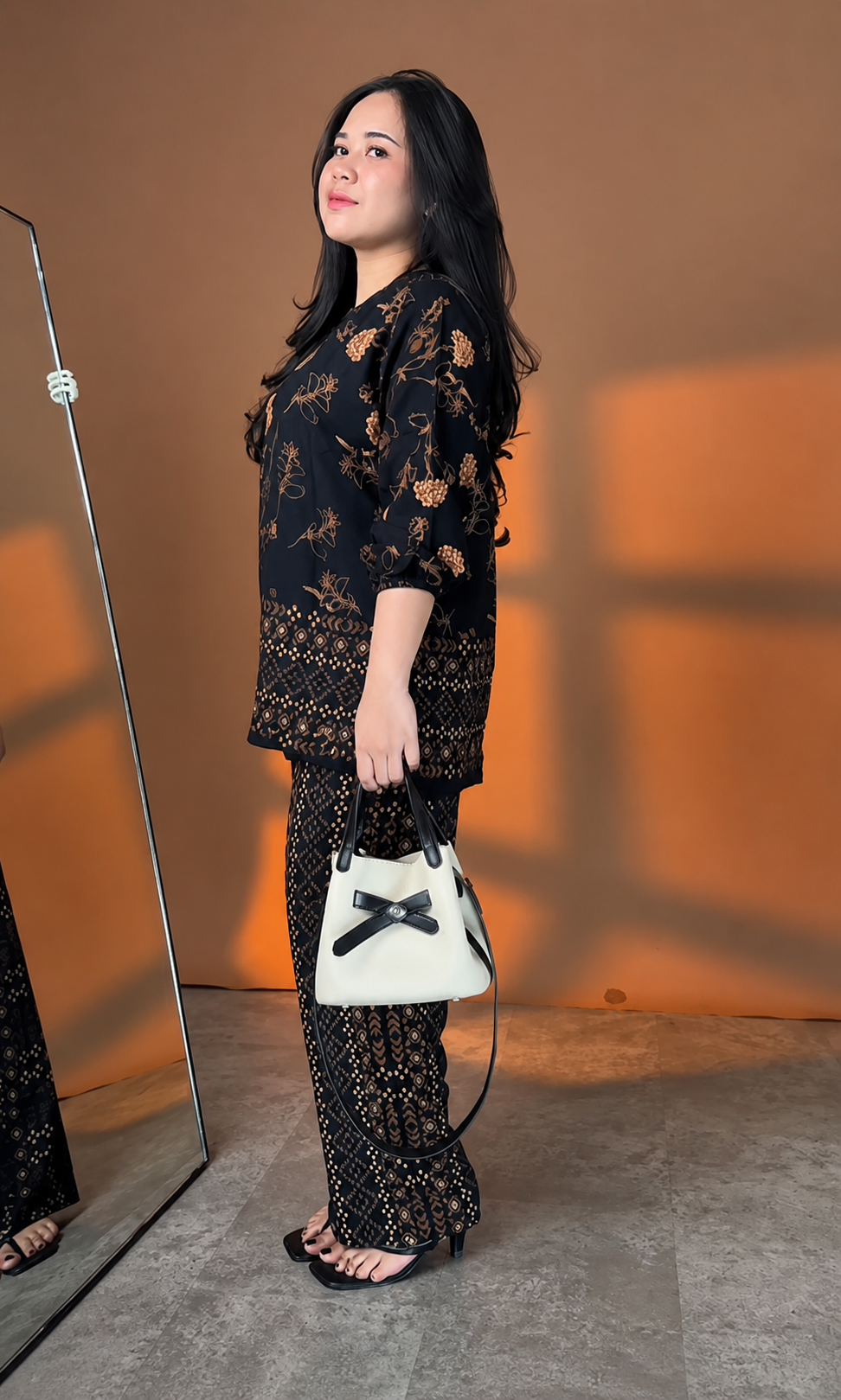 Designer Black Rayon Printed Co-Ord Set