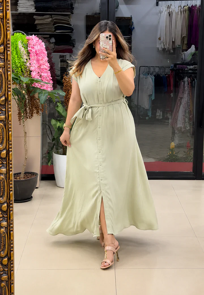 Elegant Floral Cotton Maxi Dress
