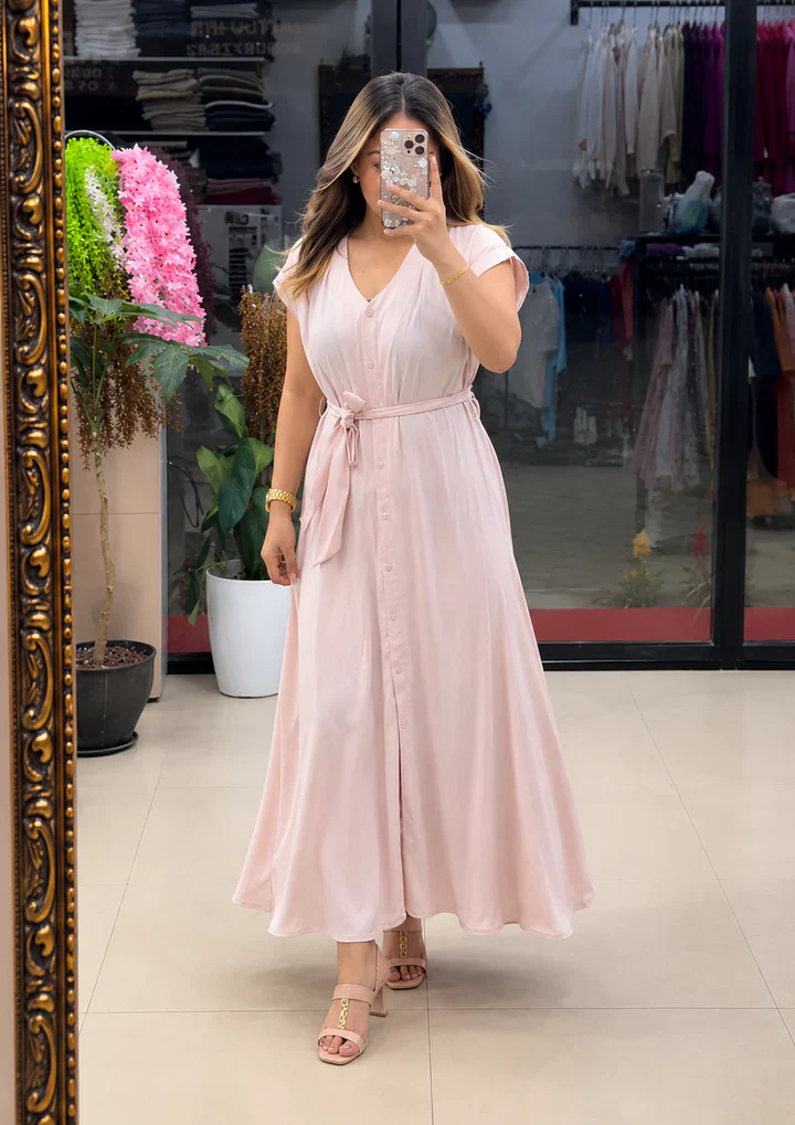 Women's Elegant Pure Cotton Maxi Dress