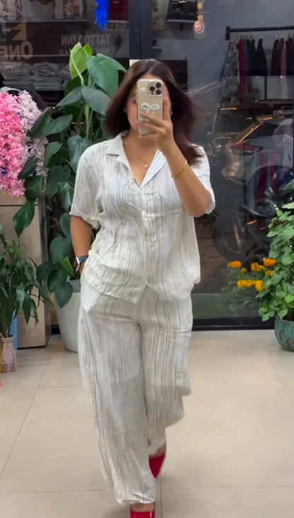 Designer Pure Linen Co-ord Set