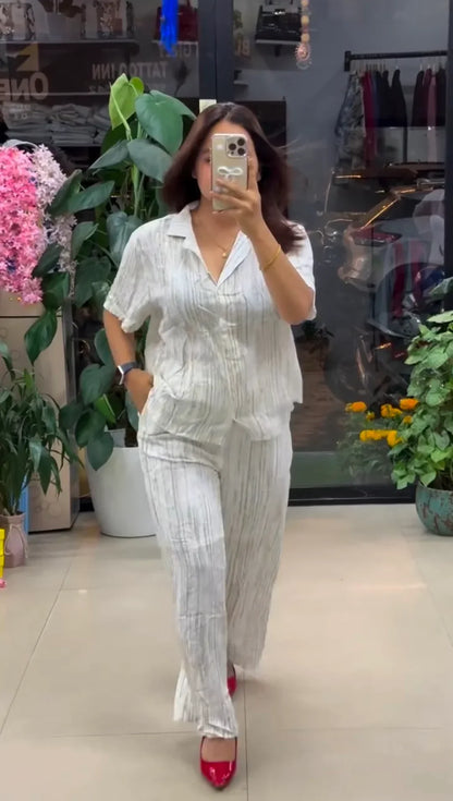 Designer Pure Linen Co-ord Set