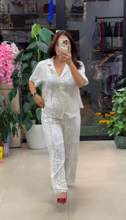 Designer Pure Linen Co-ord Set