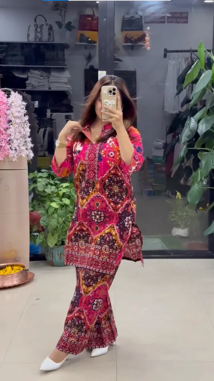 Premium Printed Kurta Pant Set for Women