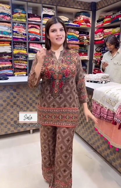 Printed Designer Rayon Co Ord Set