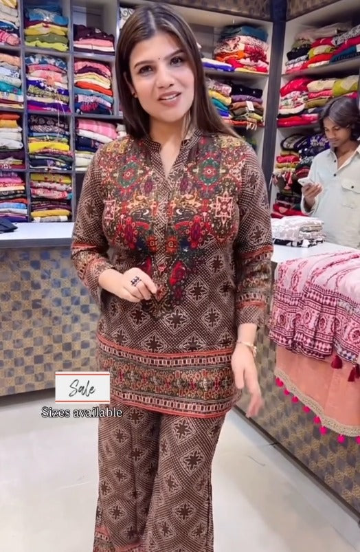 Printed Designer Rayon Co Ord Set