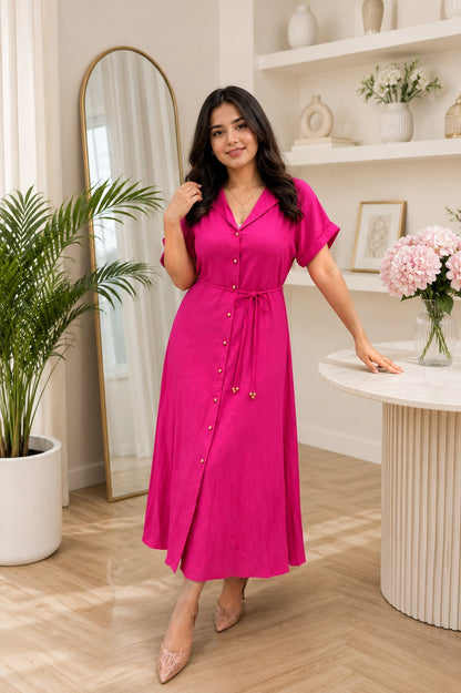 Pink Rayon Dress for Women