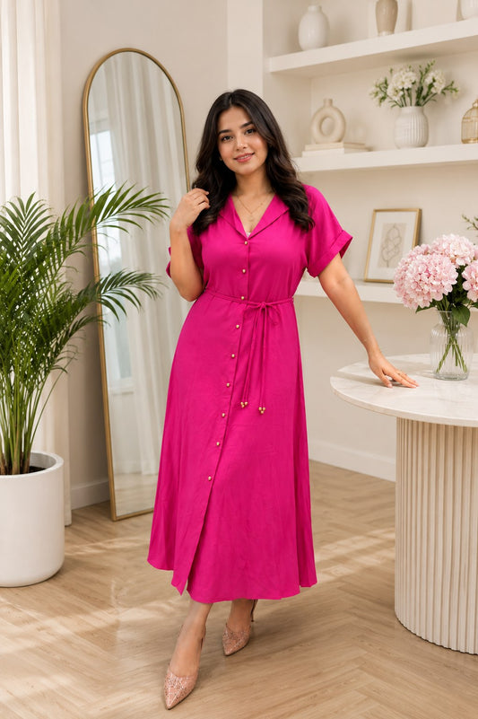 Pink Rayon Dress for Women