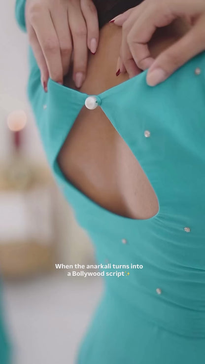 New Partywear Faux Georgette with Embroidery Work Anarkali Set